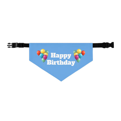 Happy Birthday on Blue - Pet Bandana Collar