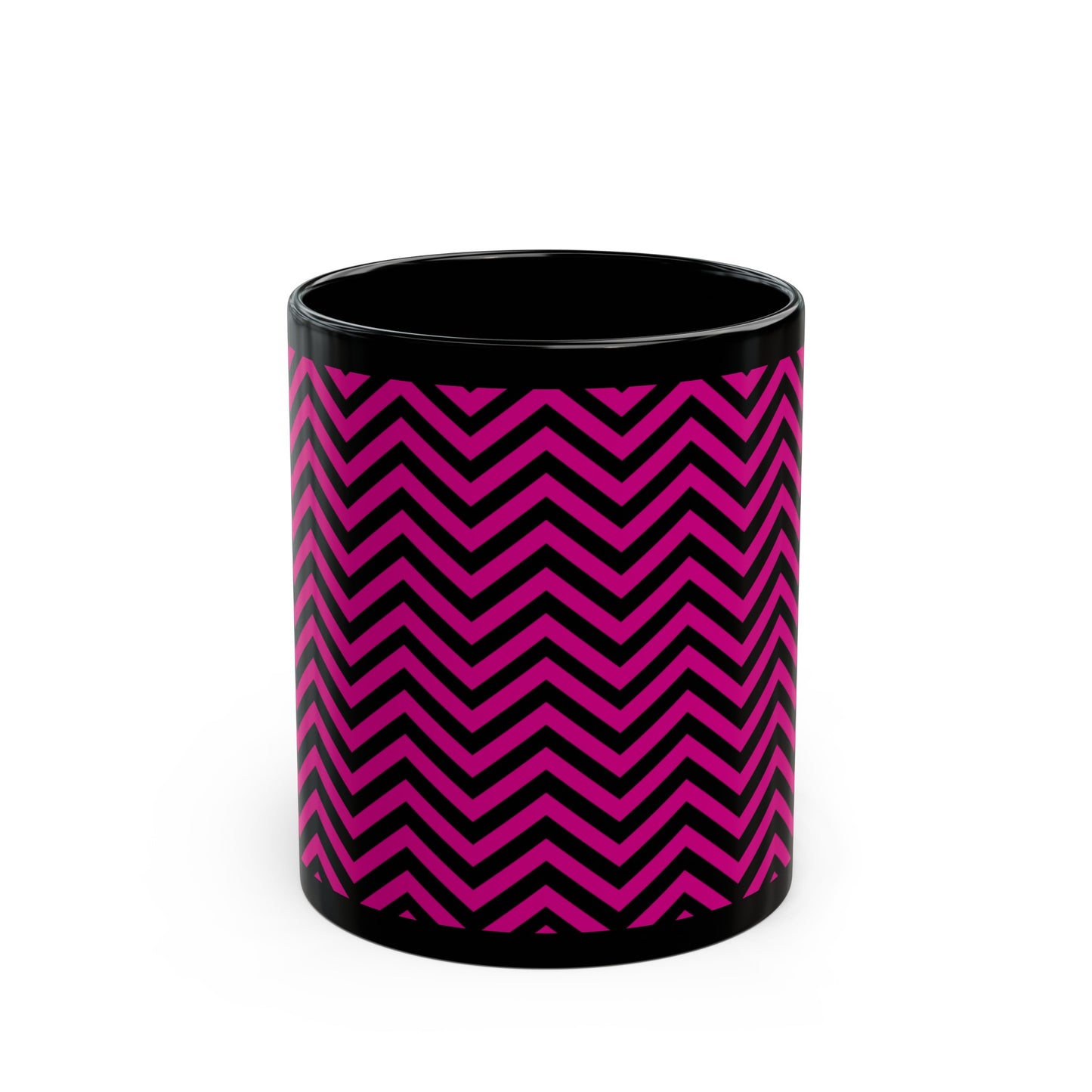 Pink and Black Chevron on Black