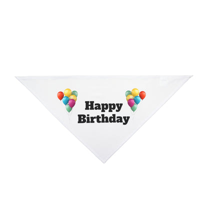 Happy Birthday on White - Tie Up Pet Bandana