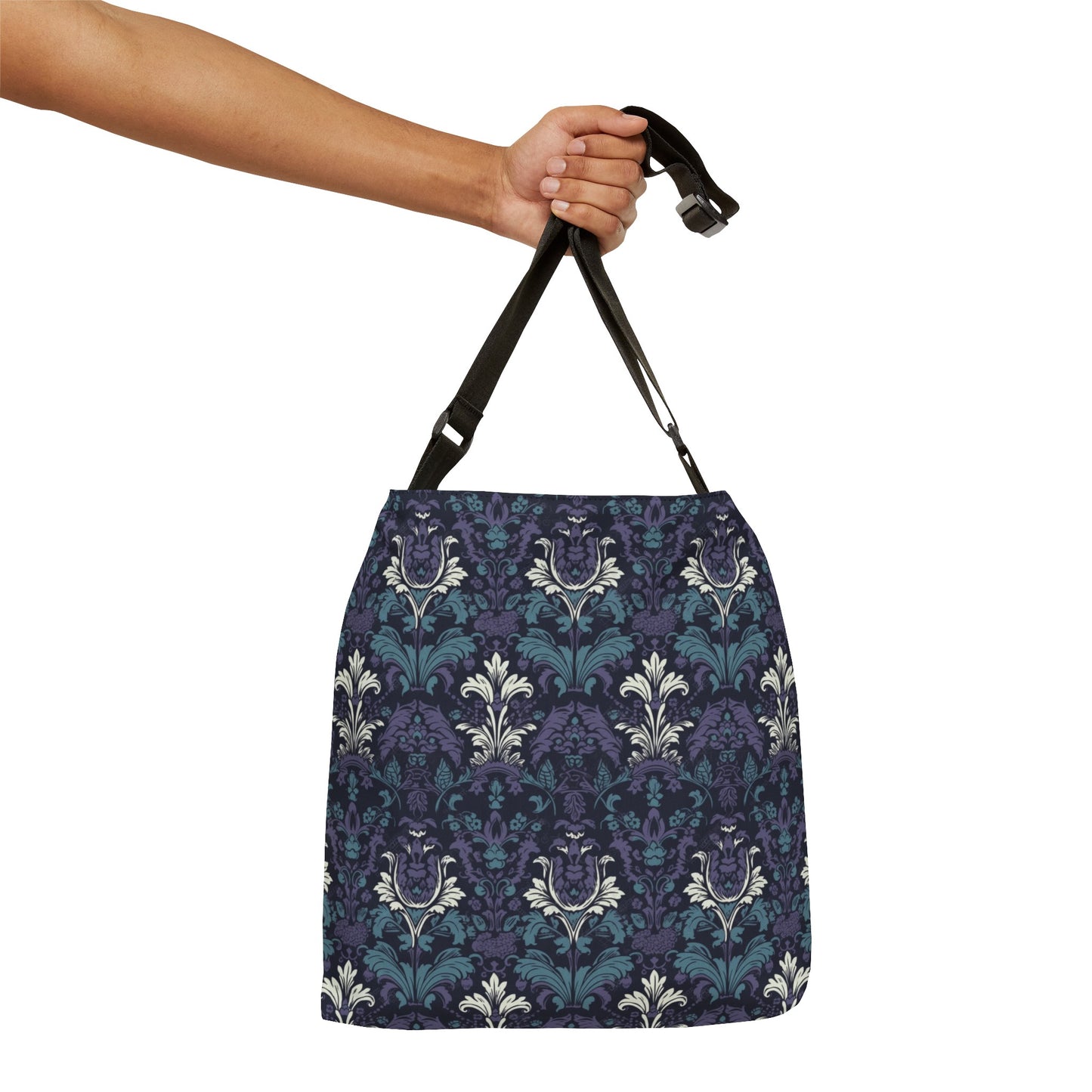 Eggplant Damask Purple Teal Print - Tote Bag