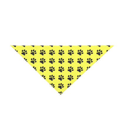 Black Paws on Yellow - Tie Up Pet Bandana