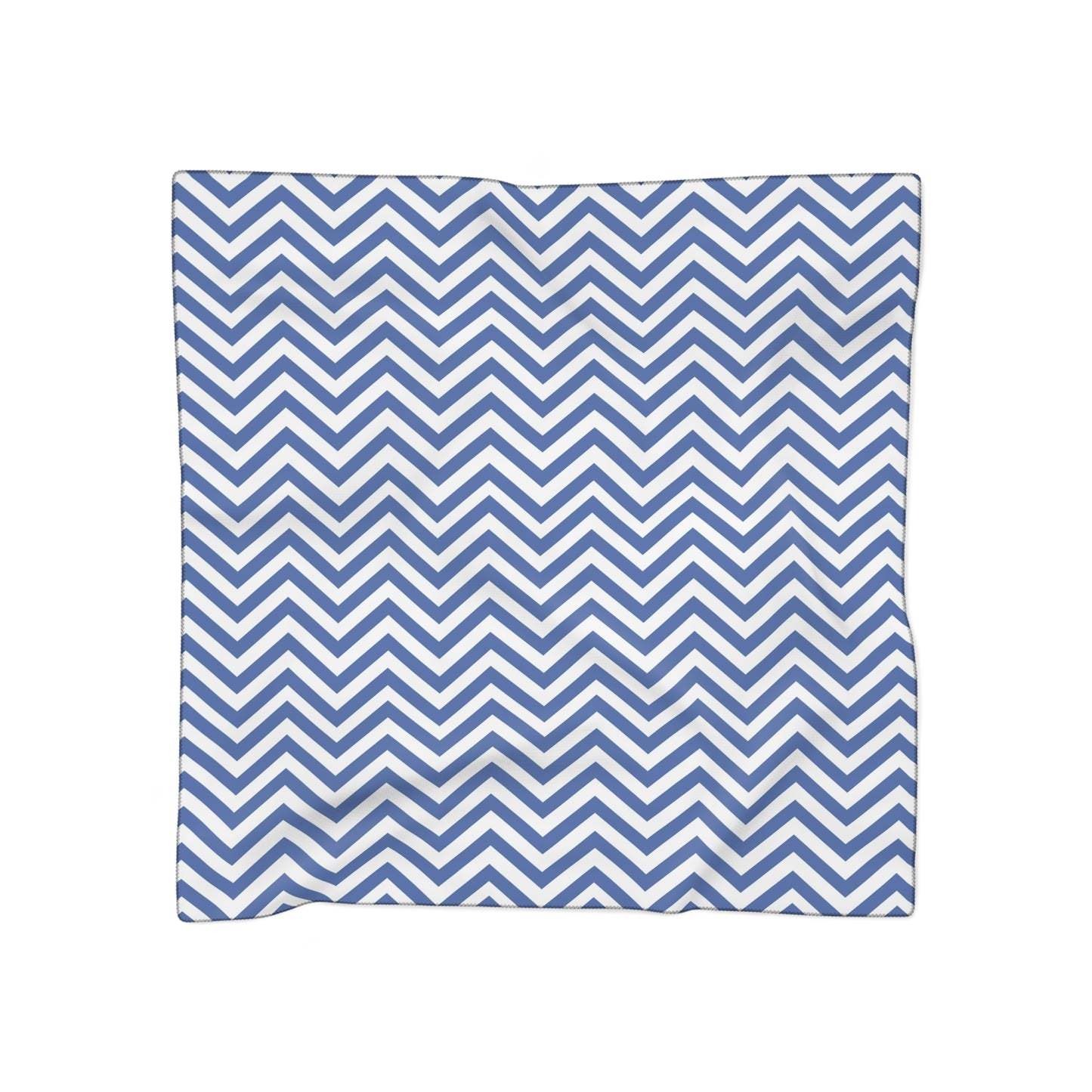 Blue and White Chevron Print Scarf