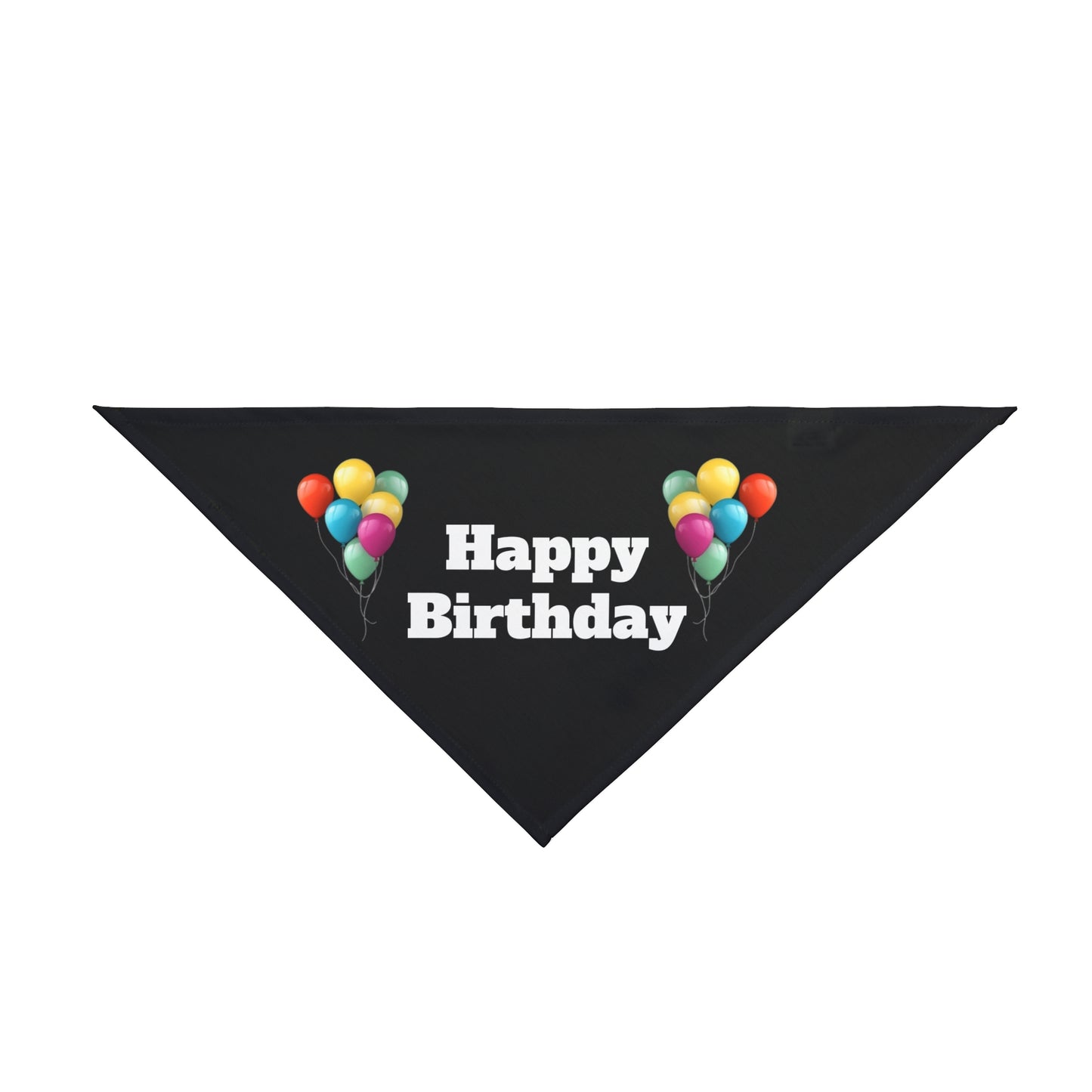 Happy Birthday on Black - Tie Up Pet Bandana