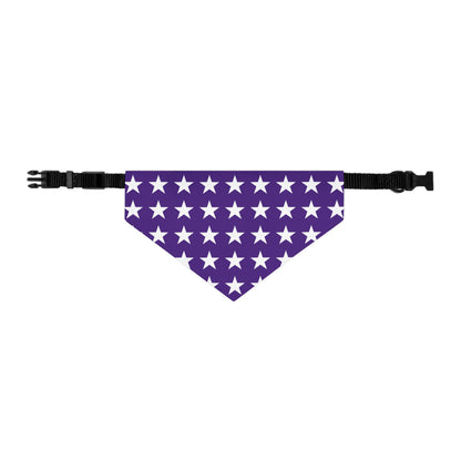 White Stars on Purple - Pet Bandana Collar