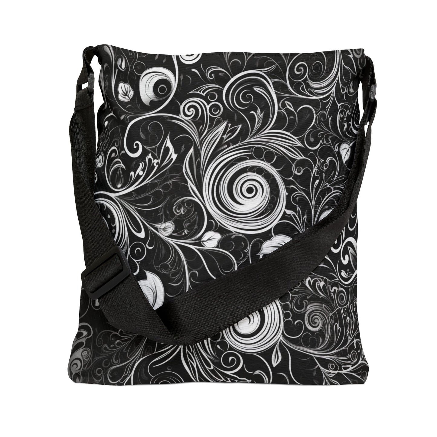 Black & White Rounded Swirls - Tote Bag