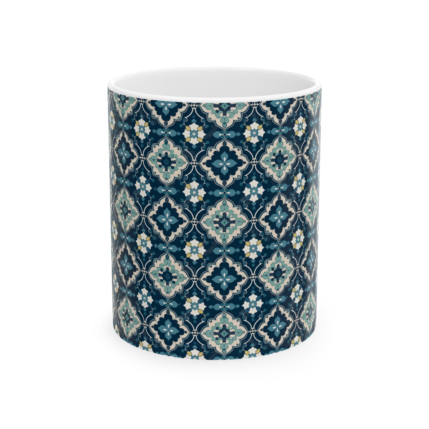 Quatrefoil Print Blue