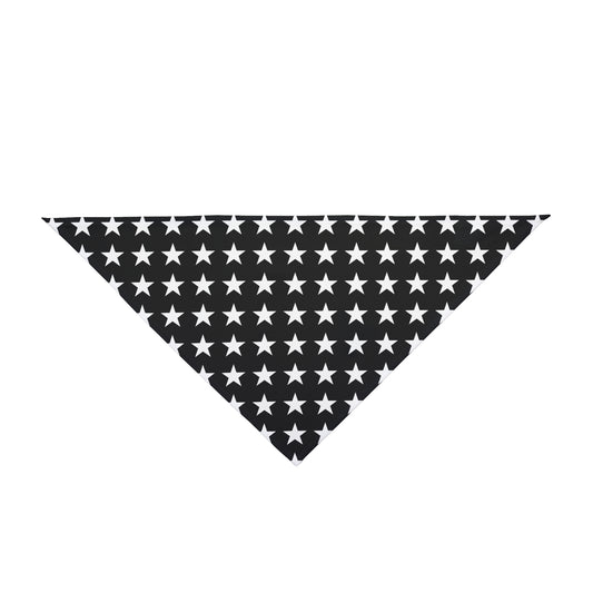 White Stars on Black - Tie Up Pet Bandana