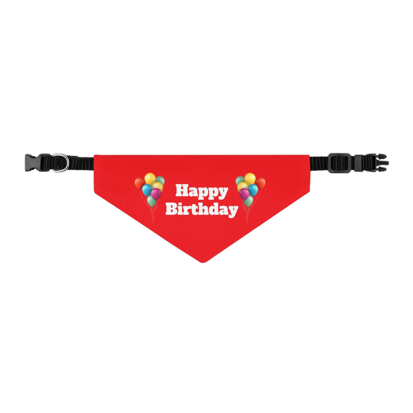 Happy Birthday on Red - Pet Bandana Collar