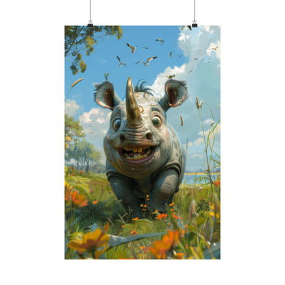 Rumbles The Rhino - Physical Print Stunning Premium Poster