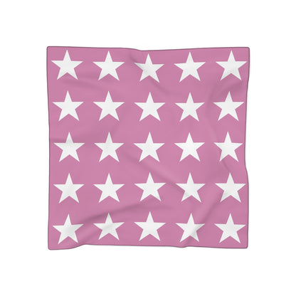 White Stars on Pink Scarf