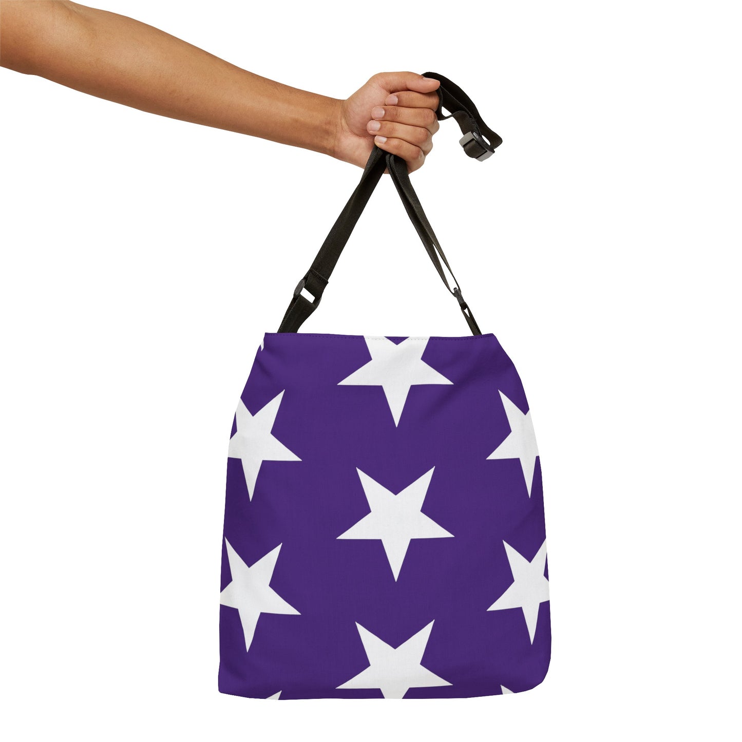 White Stars on Purple - Tote Bag