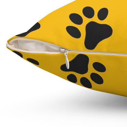 Paw Print on Yellow - Pillowcase & Pillow