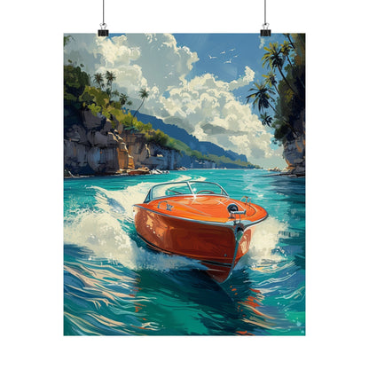 Making Waves Speed Boat - Physical Print Stunning Premium Poster