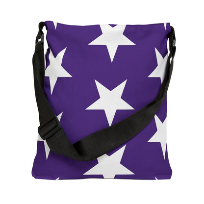 White Stars on Purple - Tote Bag