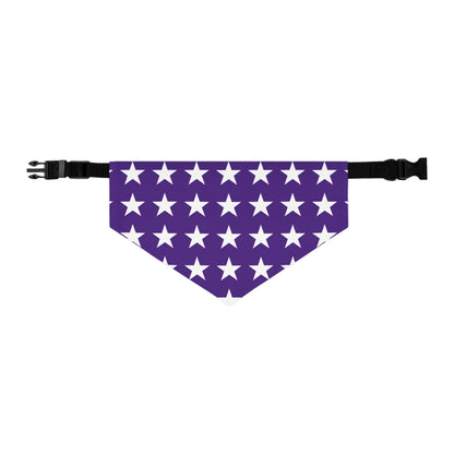 White Stars on Purple - Pet Bandana Collar