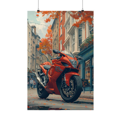 Red Motorbike - Physical Print Stunning Premium Poster