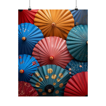 Japanese Inspired Umbrellas - Physical Print Stunning Premium Poster