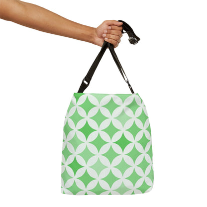 Green and White Seamless Stars - Tote Bag