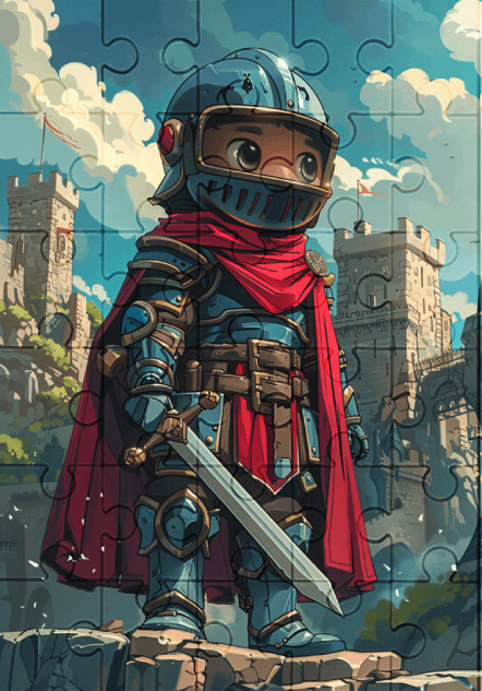 A Noble Knight - 30-Piece Wooden Jigsaw Puzzle with Optional Frame