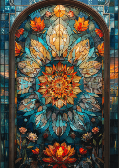Beautiful Stained Glass Window - 120-piece wooden jigsaw puzzle