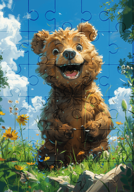 Benny The Bear - 30-Piece Wooden Jigsaw Puzzle with Optional Frame