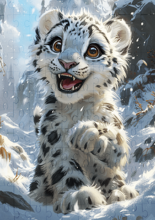 Blizzard The Snow Leopard - 120-piece wooden jigsaw puzzle