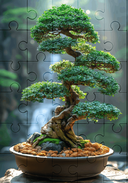 Bonzai Tree - 30-Piece Wooden Jigsaw Puzzle with Optional Frame