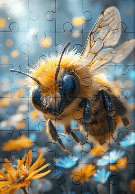 Busy Bee - 30-Piece Wooden Jigsaw Puzzle with Optional Frame