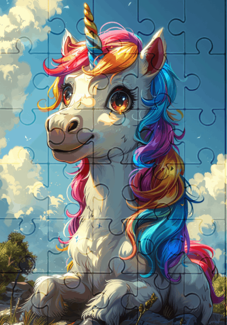 Buttercup The Unicorn - 30-Piece Wooden Jigsaw Puzzle with Optional Frame