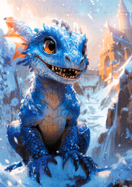 Chaos The Blue Dragon - 120-piece wooden jigsaw puzzle