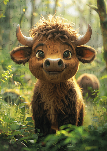 Charger The Baby Ox - 120-piece wooden jigsaw puzzle