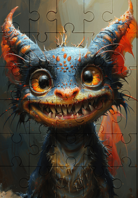 Cheeky Devil - 30-Piece Wooden Jigsaw Puzzle with Optional Frame