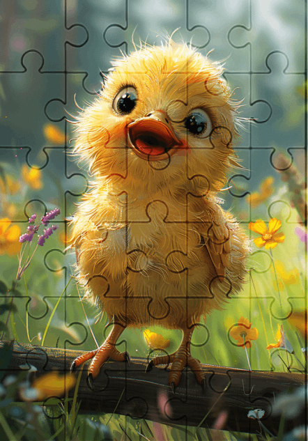 Cherry The Chicken - 30-Piece Wooden Jigsaw Puzzle with Optional Frame