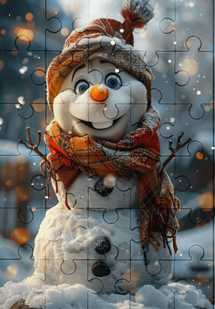 Chilly The Snowman - 30-Piece Wooden Jigsaw Puzzle with Optional Frame