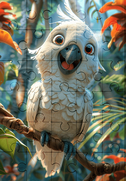 Chippy The Cockatoo - 30-Piece Wooden Jigsaw Puzzle with Optional Frame