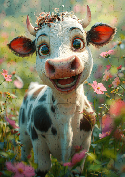 Chloe The Cow - 120-piece wooden jigsaw puzzle