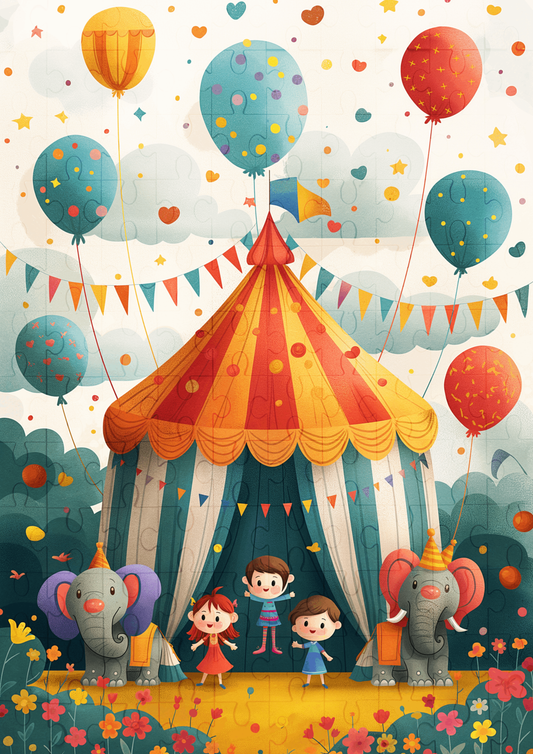 Circus Fun - 120-piece wooden jigsaw puzzle
