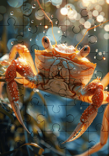 Claws The Crab - 30-Piece Wooden Jigsaw Puzzle with Optional Frame