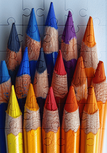 Coloured Pencils - 30-Piece Wooden Jigsaw Puzzle with Optional Frame