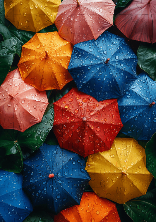 Colourful Umbrellas - 120-piece wooden jigsaw puzzle