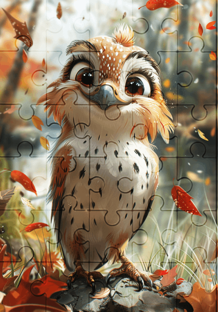 Delta The Baby Falcon - 30-Piece Wooden Jigsaw Puzzle with Optional Frame