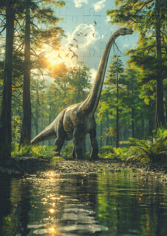 Dinosaur Brachiosaurus - 120-piece wooden jigsaw puzzle