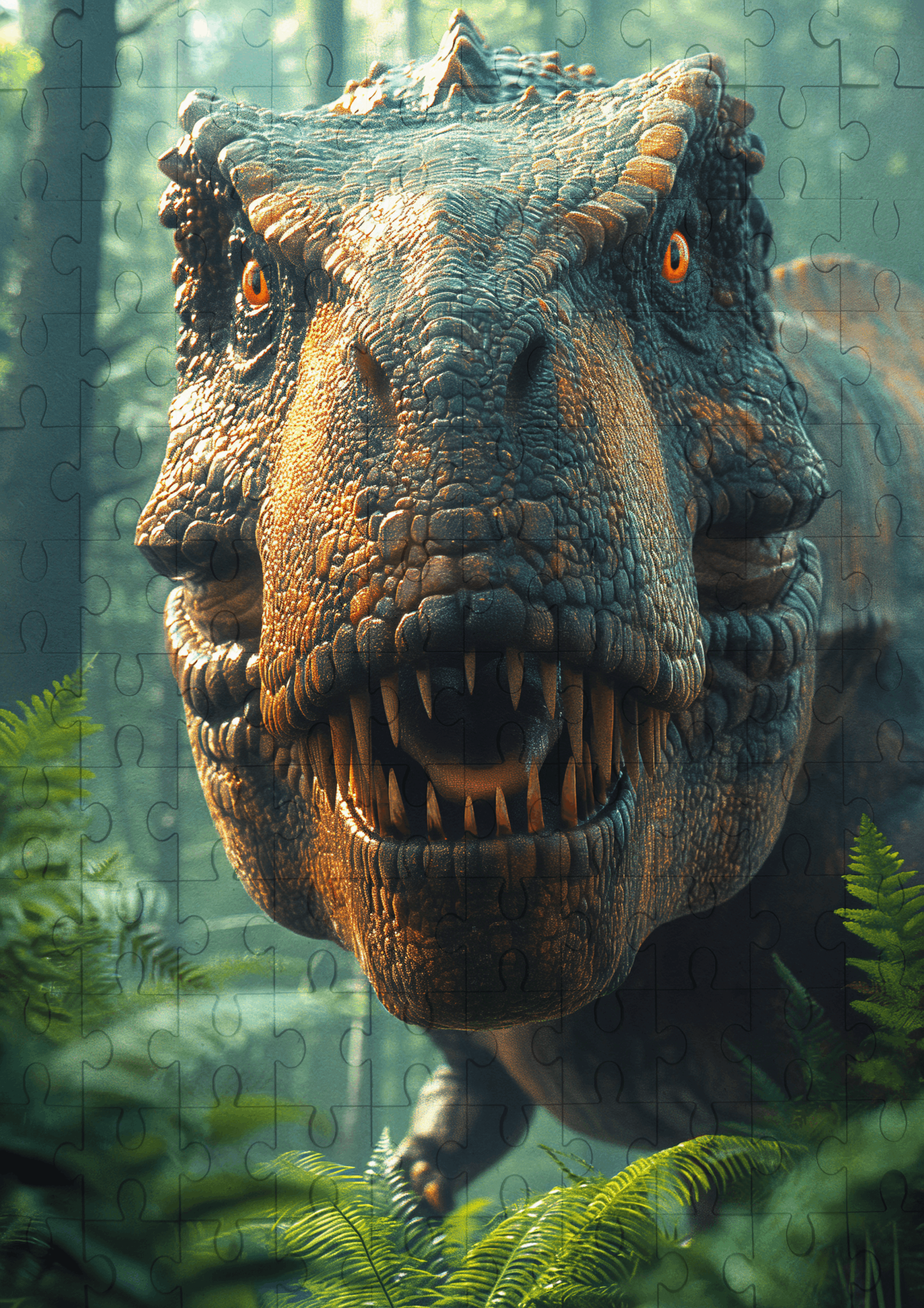 Dinosaur Trex Stalking - 120-piece wooden jigsaw puzzle