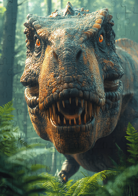 Dinosaur Trex Stalking - 120-piece wooden jigsaw puzzle