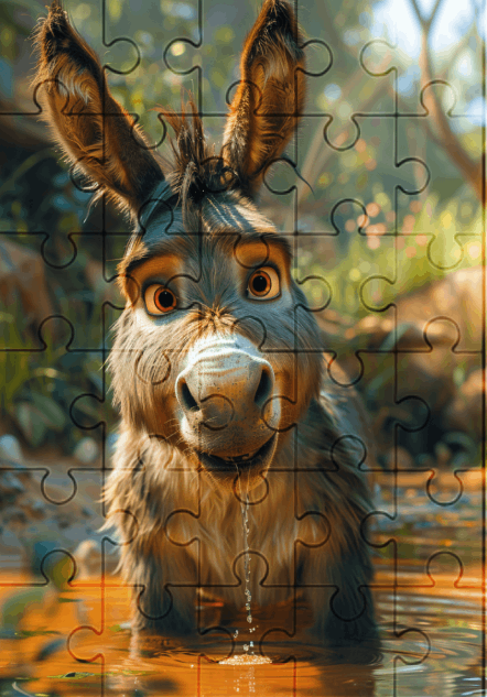 Donny The Donkey - 30-Piece Wooden Jigsaw Puzzle with Optional Frame