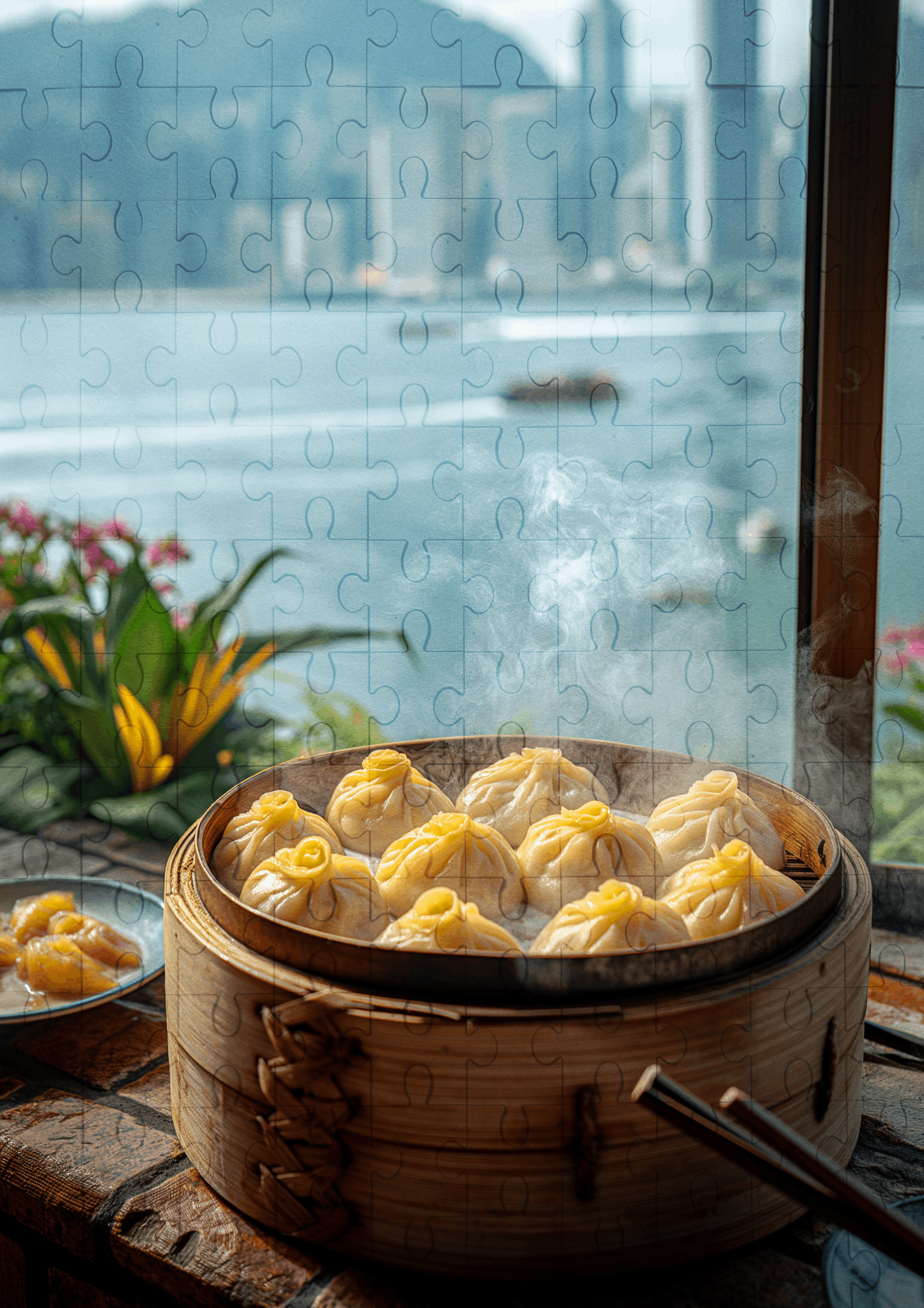Dumplings In Hong Kong - 120-piece wooden jigsaw puzzle