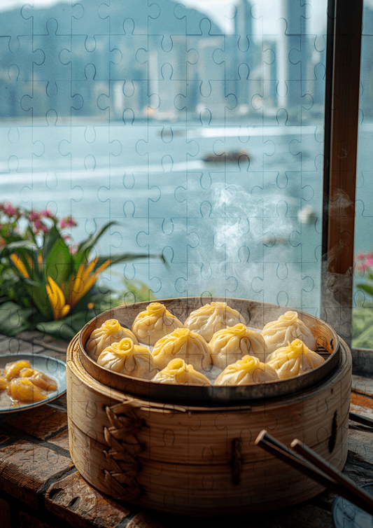 Dumplings In Hong Kong - 120-piece wooden jigsaw puzzle