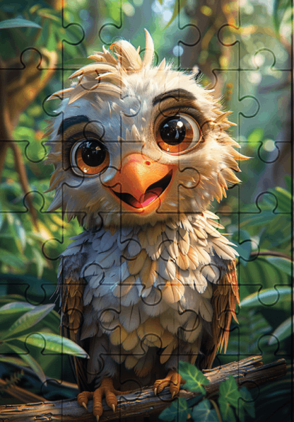 Earl The Baby Eagle - 30-piece wooden jigsaw puzzle with Optional Frame