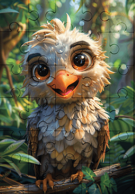 Earl The Baby Eagle - 30-piece wooden jigsaw puzzle with Optional Frame