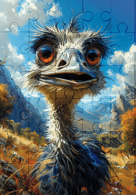 Emma The Emu - 30-piece wooden jigsaw puzzle with Optional Frame